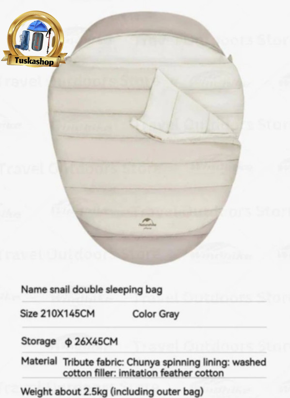 کیسه خواب کمپینگ دو نفره نیچرهایک مدل Snail کد CNH22SD003