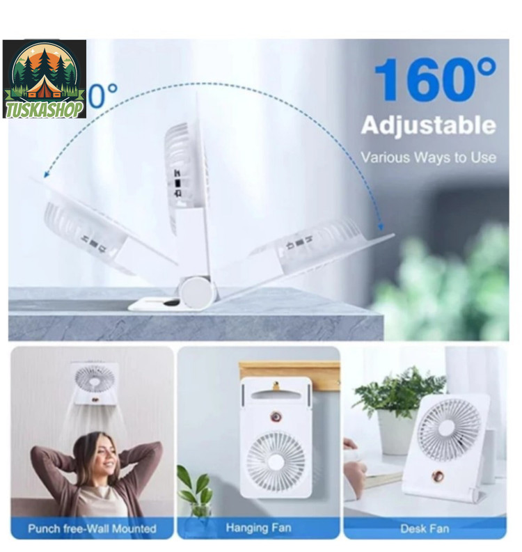 پنکه شارژی رومیزی و دیواری اسپری کننده آب مدل FC-6605