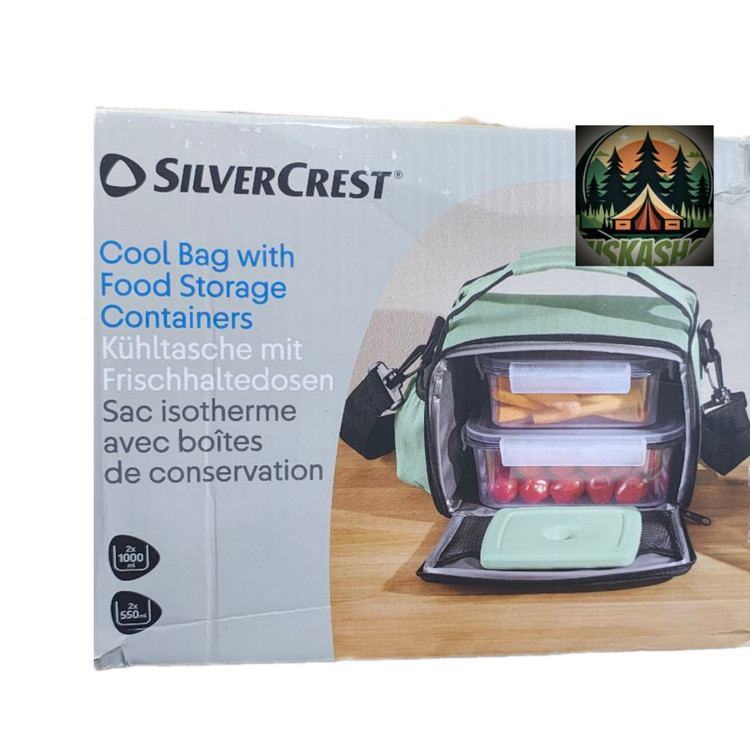 کیف خنک کننده (R) SIVER CREST به همراه ظرف نگهداری غذا ۵ تکه.نعنایی درجه B. بسیار خوب